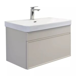 Тумба подвесная Comforty Мадрид 81 с раковиной CF19595BX-80 Серый шелк 00-00009124CF