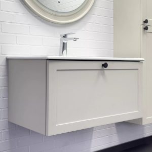 Тумба подвесная Comforty Ереван 81 с раковиной 80E Серый шелк 00-00014864CF