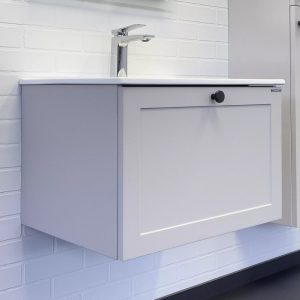 Тумба подвесная Comforty Ереван 61 с раковиной 60E Серый шелк 00-00017879CF