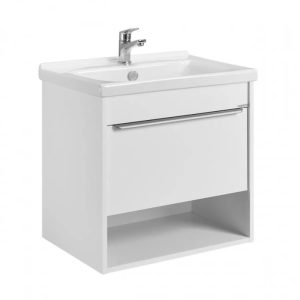 Тумба подвесная Aquaton Хоуп 61 с раковиной Миранда Белый матовый 1A2872K0HP2B0