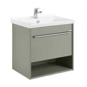 Тумба подвесная Aquaton Хоуп 61 с раковиной Миранда Хаки 1A2872K0HP9D0