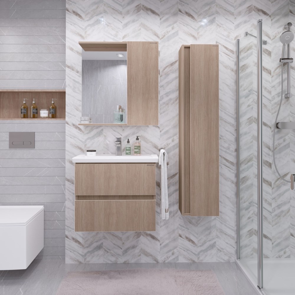 Шкаф зеркальный Grossman Юнит 70 Кадена вуд 2070112 Шкаф зеркальный Grossman Юнит 70 Кадена вуд 2070112 — изображение 2