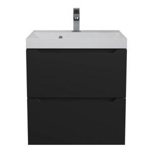 Тумба подвесная Uperwood Tanos 50 с раковиной Черный матовый 2190000014