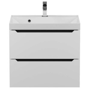 Тумба подвесная Uperwood Tanos 60,2 с раковиной Белый / Графит 29111020229