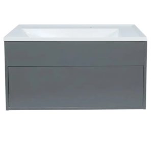 Тумба подвесная Uperwood Lotus Premium 80 с раковиной Серый матовый 39340207462