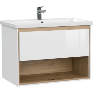 Тумба подвесная Cersanit Louna 75 Белый / Дерево 64071 Тумба подвесная Cersanit Louna 75 Белый / Дерево 64071