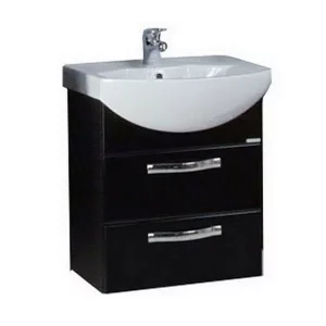 Тумба с раковиной Aquaton Ария 65 M черная 1A1233K0AA950