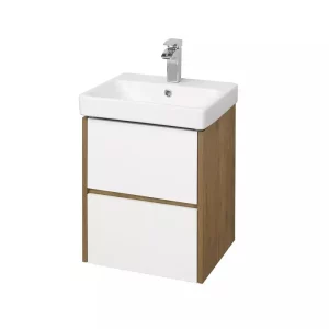 Тумба подвесная с раковиной Aquaton Сканди 43,2х42,7 белый/дуб рустикальный 1A2516K0SDZ90