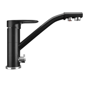 Смеситель для кухни Ulgran Classic U-010 с подключением к фильтру U-010-344 Ультра-чёрный