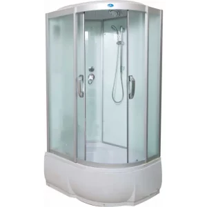 Душевая кабина Водный мир 110х80, Хром / Матовое, Высокий поддон левая