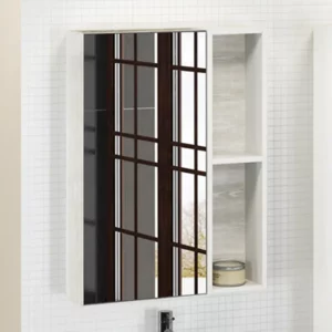 Шкаф зеркальный Comforty Прага 60 Дуб белый 00004147599CF