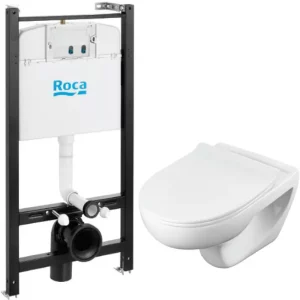 Инсталляция Roca + унитаз Victoria + крышка-сиденье slim Белый 893105010 Инсталляция Roca + унитаз Victoria + крышка-сиденье slim Белый 893105010