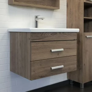 Тумба подвесная Comforty Никосия 70 + раковина Дуб темный 00-00008855CF Тумба подвесная Comforty Никосия 70 + раковина Дуб темный 00-00008855CF