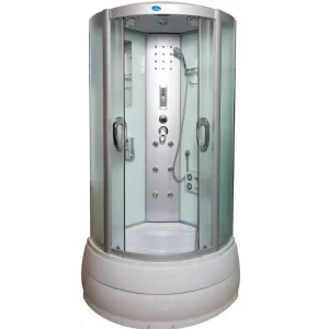 Душевая кабина Водный мир 100х100 Хром / Матовое высокий поддон ВМ8815 100Б