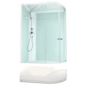 Душевая кабина Domani-Spa Delight Slim high левая без электрики 120х80 Белый, Поддон высокий