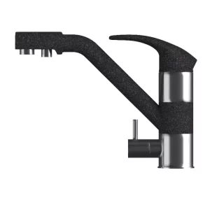 Смеситель для кухни Polygran Дуо с каналом для питьевой воды 694319 Черный матовый Смеситель для кухни Polygran Дуо с каналом для питьевой воды 694319 Черный матовый