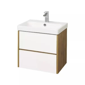 Тумба подвесная с раковиной Aquaton Сканди 68,2х42,7 белый/дуб рустикальный 1A2518K0SDZ90