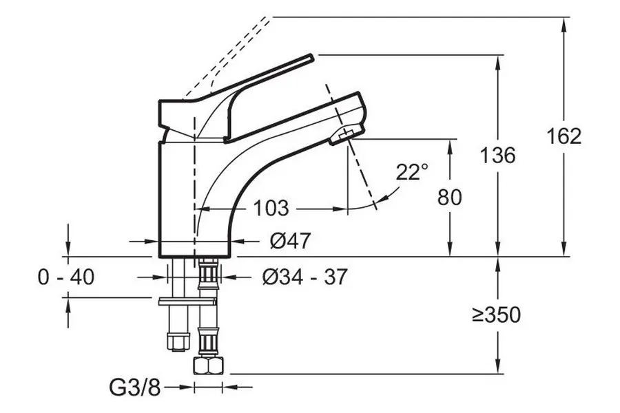 Смеситель для раковины Jacob Delafon Brive E75762-CP Смеситель для раковины Jacob Delafon Brive E75762-CP — изображение 2