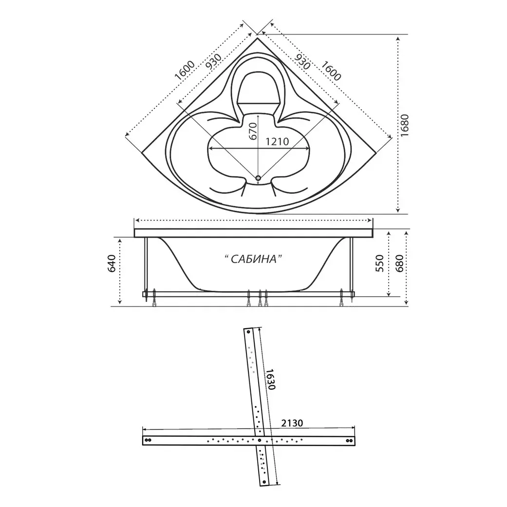 Каркас X для угловых ванн Trion 150 Каркас X для угловых ванн Trion 150 — изображение 2