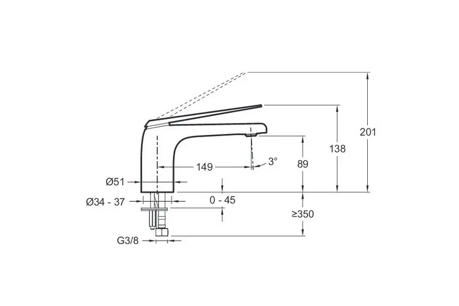 Смеситель для раковины Jacob Delafon Avid E97345-ND-CP Смеситель для раковины Jacob Delafon Avid E97345-ND-CP — изображение 2