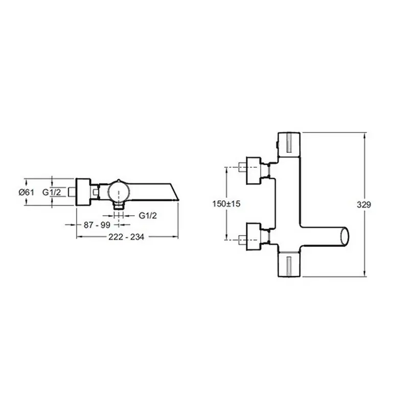 Смеситель для ванны Jacob Delafon Toobi с термостатом E8992-CP Смеситель для ванны Jacob Delafon Toobi с термостатом E8992-CP — изображение 2