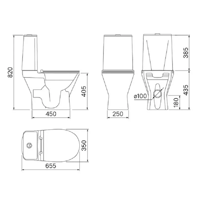 Унитаз-компакт Azario Alba с сиденьем Унитаз-компакт Azario Alba с сиденьем — изображение 2