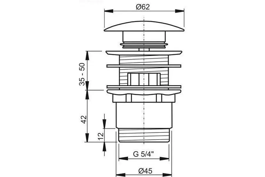 Слив для раковины ClickClack короткий Слив для раковины ClickClack короткий — изображение 2