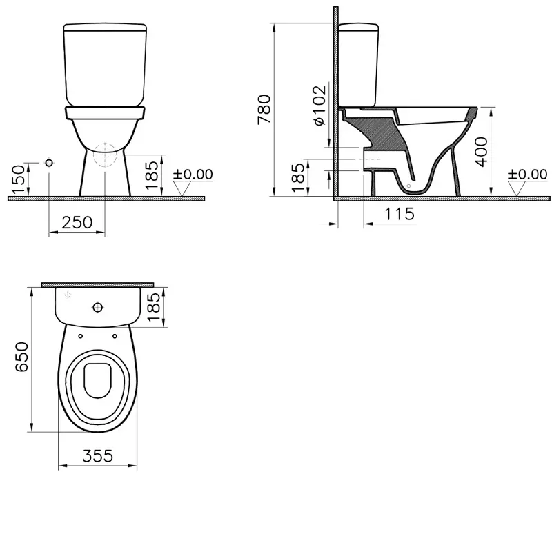 Унитаз-компакт Norm Fit Белый Унитаз-компакт Norm Fit Белый — изображение 3