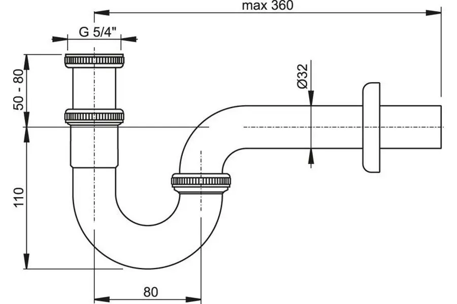 Сифон для раковины U-образный Сифон для раковины U-образный — изображение 2