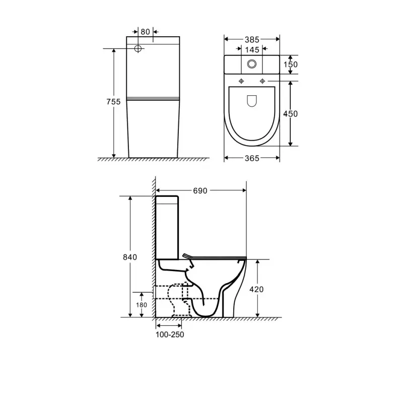 Унитаз-компакт Azario Maro с сиденьем Унитаз-компакт Azario Maro с сиденьем — изображение 3