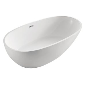Ванна акриловая Azario Leeda 168,5х84 в комплекте с сифоном и металлической рамой Белый LEE17085