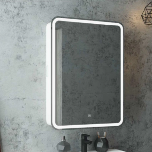 Шкаф зеркальный Агата Elliott 55 правый с сенсором и розеткой Белый МВК016