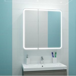 Шкаф зеркальный Агата Elliot 100 c датчиком движения, розеткой Белый МВК031 (МВК031М)