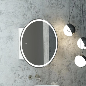 Шкаф зеркальный Агата Torneo White 60 с сенсором Белый МВК069