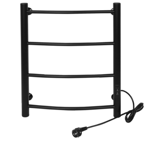 Полотенцесушитель электрический Тера Ребро 40х60 диммер Черный матовый ПСК-10-01д.ч