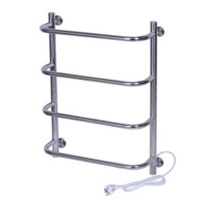 Полотенцесушитель электрический Тера Мост 40х60 кнопка включения, телескоп.держатели Хром глянцевый ПСК-12-01