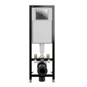 Инсталляция Cersanit Black для скрытого монтажа унитаза с клавишей смыва Leon Хром глянцевый S-IN-BLACK-Cg-w