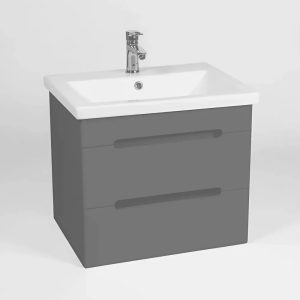 Тумба подвесная Viant Марсель 70 с раковиной Como Графит VMAR70COG-T2YP