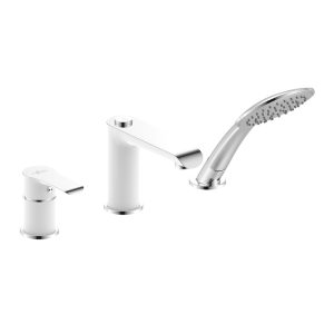 Смеситель на борт ванны Rossinka W40 Хром / Белый W40-39